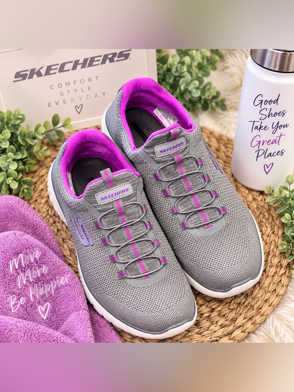 Skechers Women’s Gray & Purple Athletic Sneakers – EUC